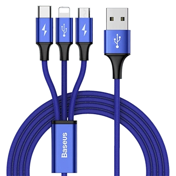 کابل تبدیل USB به microUSB / USB-C / لایتنینگ باسئوس مدل CAMLT-SU13 طول 1.2 متر